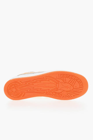 Sneakers Low-top In Pelle Con Dettagli Fluo