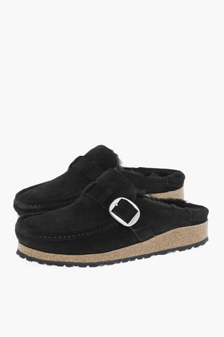 Suede Leather Padded BUCKLEY Mules With Buckle