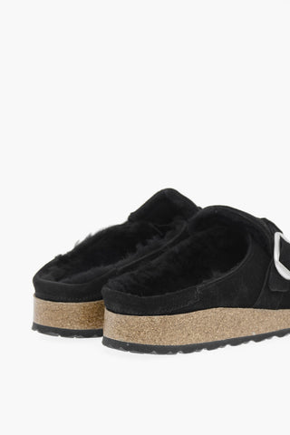 Suede Leather Padded BUCKLEY Mules With Buckle