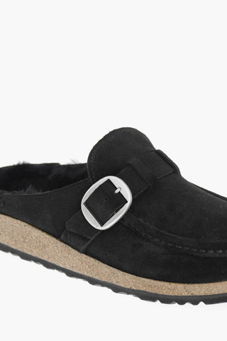 Suede Leather Padded BUCKLEY Mules With Buckle