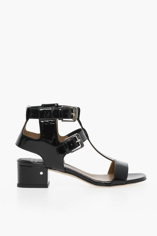 Patent Leather DAHO Sandals With Buckles Heel 5 cm