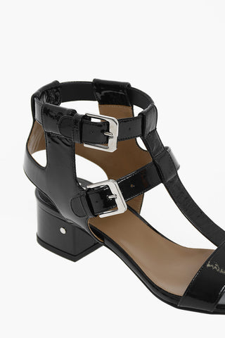 Patent Leather DAHO Sandals With Buckles Heel 5 cm