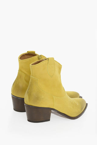 Suede Leather BETTY Pointed Boots Heel 6 cm
