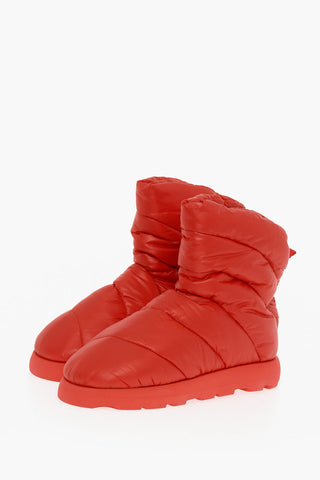 Asymmetric Padded Boots With Ruber Sole