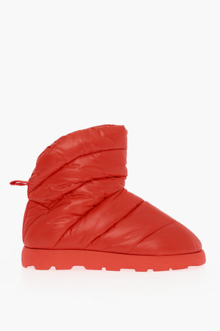 Asymmetric Padded Boots With Ruber Sole