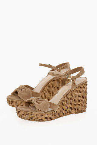Sandali Con Zeppa In Pelle Scamosciata 11 cm