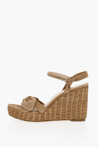 Sandali Con Zeppa In Pelle Scamosciata 11 cm