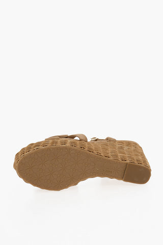 Sandali Con Zeppa In Pelle Scamosciata 11 cm