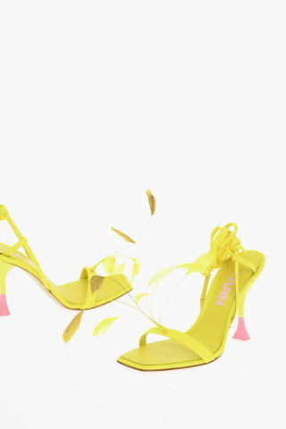 Slave Closure sandals KIMI Embelished With Feathers Heel 10 cm