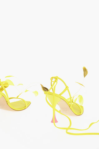 Slave Closure sandals KIMI Embelished With Feathers Heel 10 cm