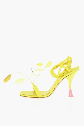 Slave Closure sandals KIMI Embelished With Feathers Heel 10 cm