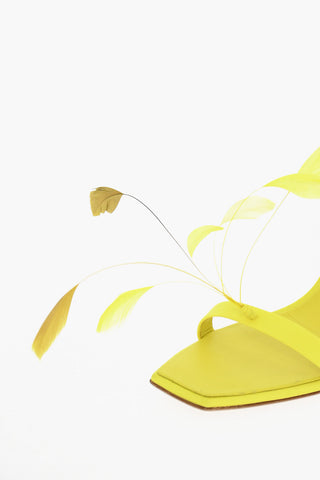 Slave Closure sandals KIMI Embelished With Feathers Heel 10 cm