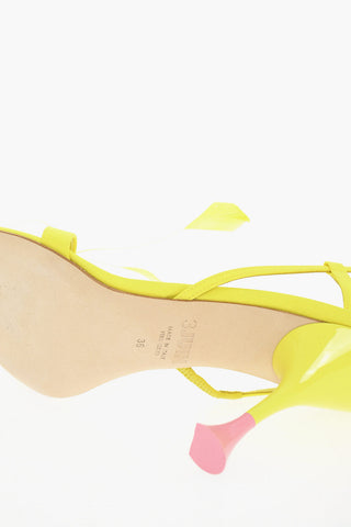 Slave Closure sandals KIMI Embelished With Feathers Heel 10 cm