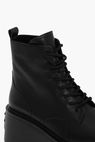 Platform Leather ZAFFERANO Combat Boots With Logo Detail