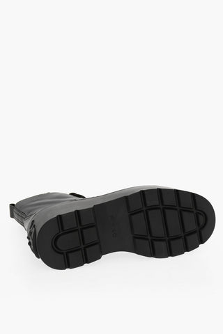 Platform Leather ZAFFERANO Combat Boots With Logo Detail