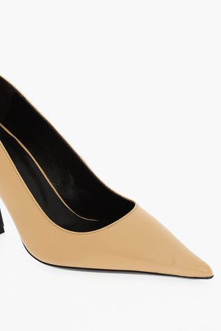 Leather Pointed Pumps With Spool Heel 9 cm
