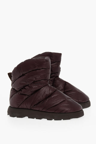 Asymmetric Padded Boots With Ruber Sole