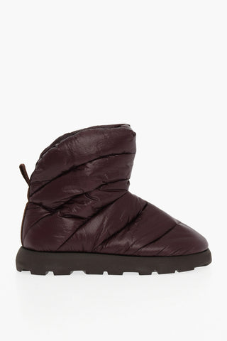 Asymmetric Padded Boots With Ruber Sole