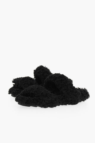 Sandali Ecopelliccia Con Chiusura In Velcro 