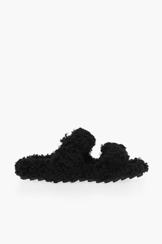 Sandali Ecopelliccia Con Chiusura In Velcro 
