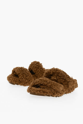 Sandali Ecopelliccia Con Chiusura In Velcro 