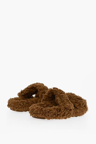 Sandali Ecopelliccia Con Chiusura In Velcro 