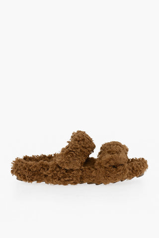 Sandali Ecopelliccia Con Chiusura In Velcro 