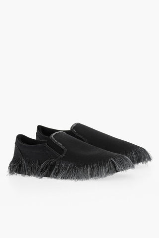 Friged Slip On Sneakers With Rubber Sole