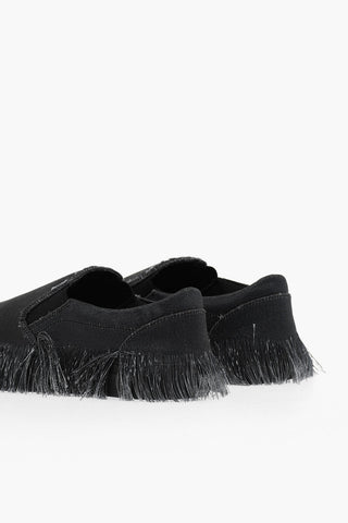 Friged Slip On Sneakers With Rubber Sole