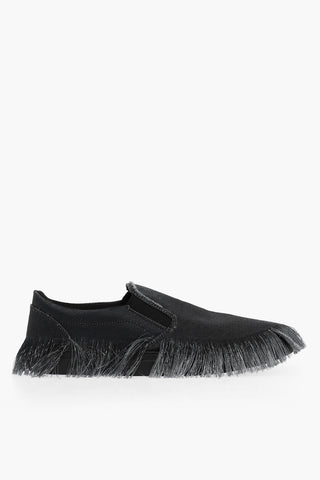 Friged Slip On Sneakers With Rubber Sole