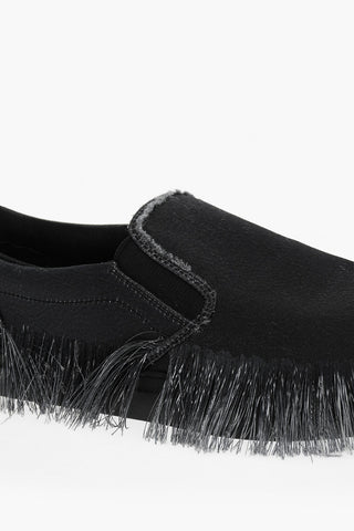 Friged Slip On Sneakers With Rubber Sole
