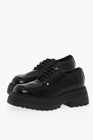 Leather Derby With Platform Shoes