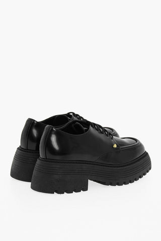 Leather Derby With Platform Shoes