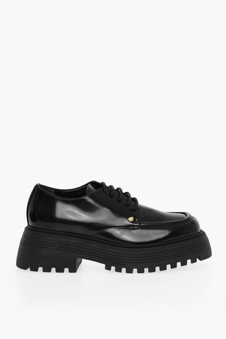 Leather Derby With Platform Shoes