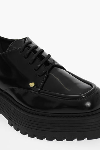 Leather Derby With Platform Shoes