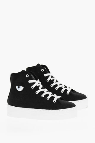 High-top Sneakers With Embroidered Logo