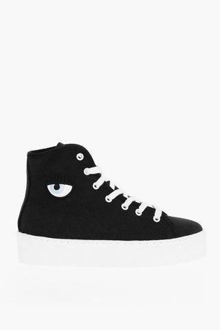 High-top Sneakers With Embroidered Logo