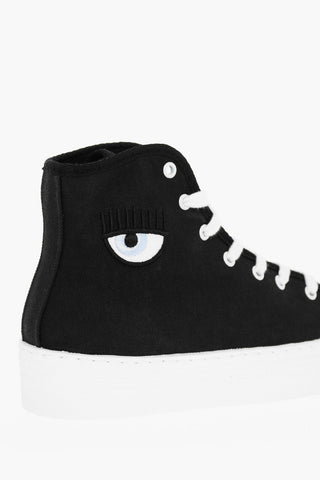 High-top Sneakers With Embroidered Logo
