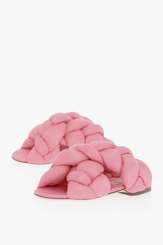 Padded Braiding Sandals With Leather Sole