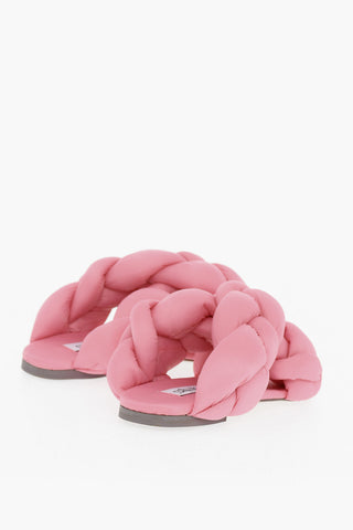 Padded Braiding Sandals With Leather Sole