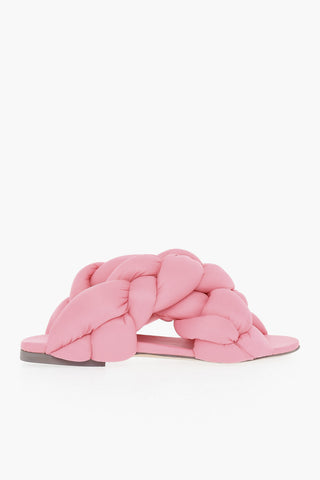 Padded Braiding Sandals With Leather Sole