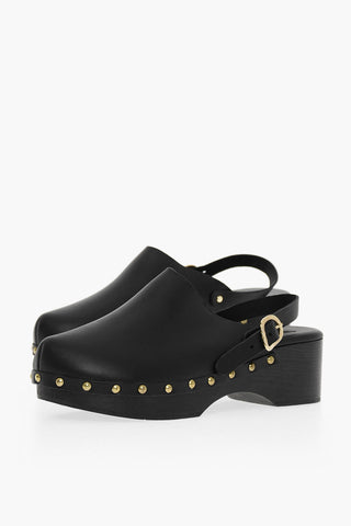 Sabot In Pelle Con Cinturino