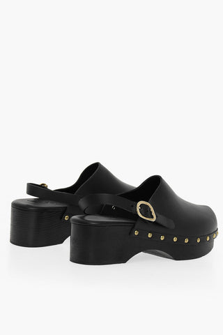 Sabot In Pelle Con Cinturino