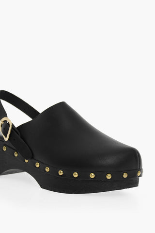 Sabot In Pelle Con Cinturino