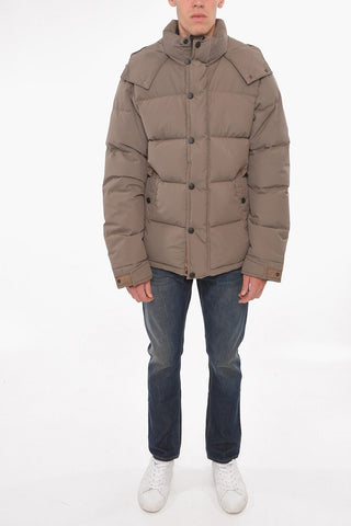 Nylon WINDSTOPPER Down Jacket with Removable Hood
