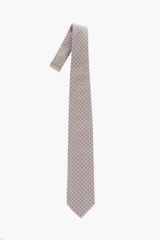 Silk Tie with Geometric Motif 