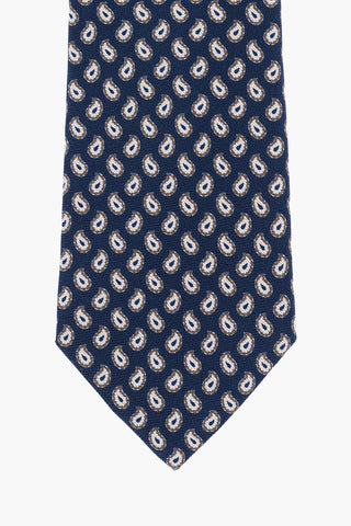 All-Over Paisley Motif Silk Tie