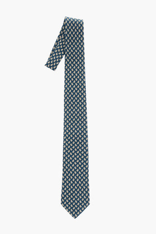 All-Over Paisley Motif Silk Tie