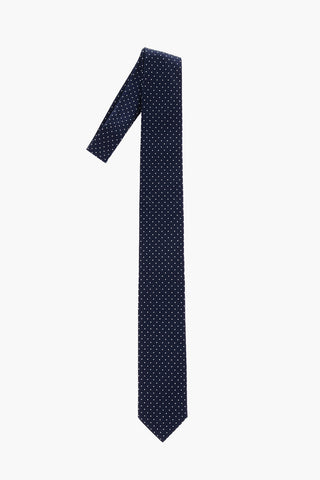 Silk Kipper Tie with Mini Embroidered Rhombuses