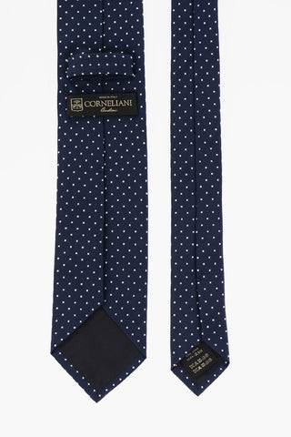 Silk Kipper Tie with Mini Embroidered Rhombuses